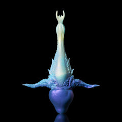 Einzigartiges künstlerisches weißes und lila Krokodilschädelmodell - dekorative realistische Figur für Zuhause und Sammlung