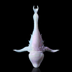 Einzigartiges künstlerisches weißes und lila Krokodilschädelmodell - dekorative realistische Figur für Zuhause und Sammlung