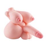 Realistischer weiblicher Torso aus Silikon mit zwei Nippeln und phallischer Verlängerung - Sensorisches und intimes Spielzeug für Erwachsene