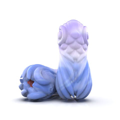 Einzigartiges blaues künstlerisches Spielzeug für Erwachsene, skurrile Fantasiefigur, mutige dekorative Skulptur, Sammlerstück für Erwachsene, moderne erotische Kunst