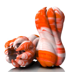 Skulptur einer Hand mit Klaue aus einzigartigem blauem und weißem Marmor, moderne Kunstdekoration, Akzent für Büro oder Zuhause, kreatives Statement-Stück