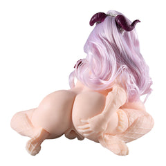 Pink Silicone Elf Girl Doll with Large Breasts, Fishnet Stockings, and Horns – Realistic Adult Pleasure Toy for Fantasy Play