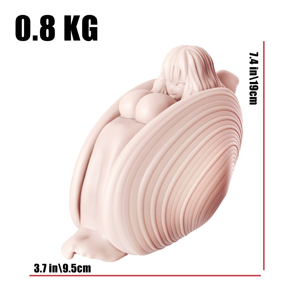 Adult Silicone Bust with Ruffled Shell & Female Figurine - Unique Erotic Art Toy for Pleasure & Collection
