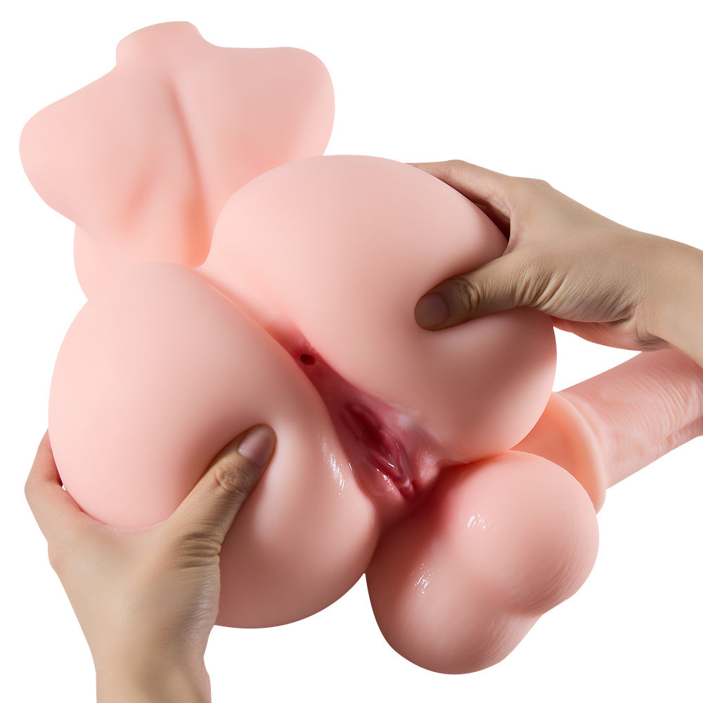 Realistischer weiblicher Torso aus Silikon mit Brüsten und Penisschaft – Lustpuppe für Erwachsene für den intimen Gebrauch und Fantasiespiele