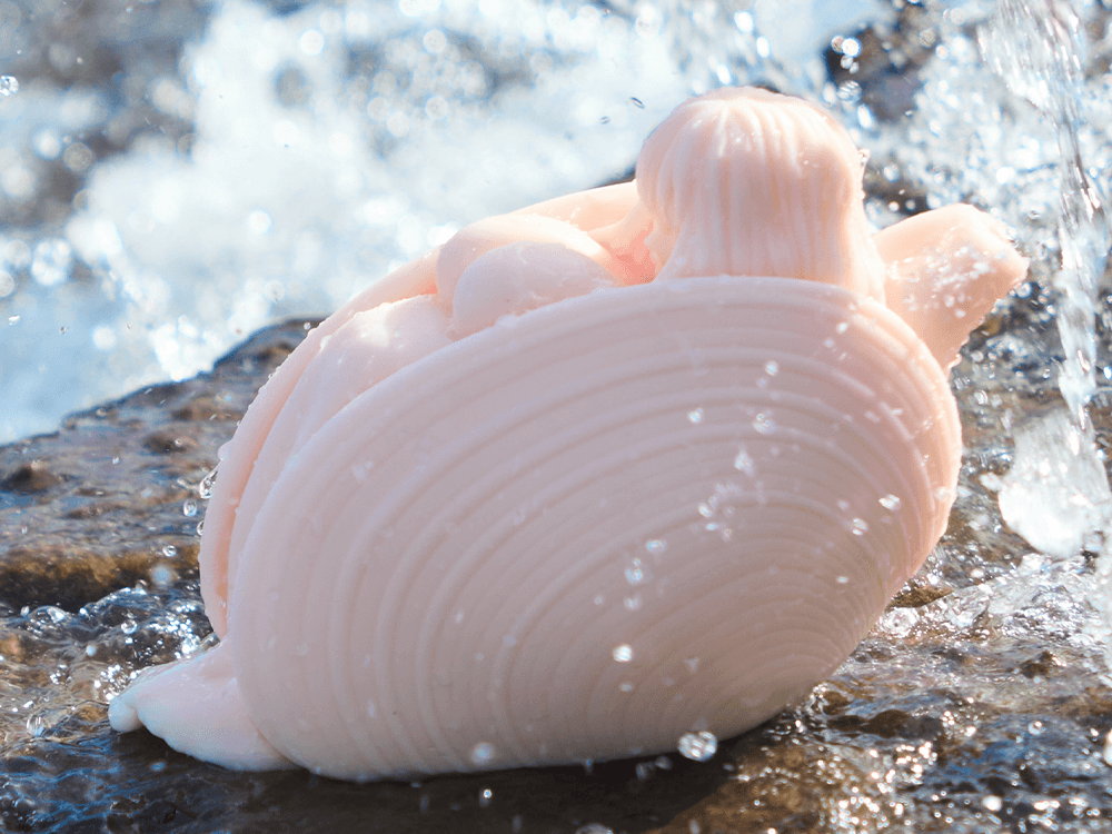 Adult Silicone Bust with Ruffled Shell & Female Figurine - Unique Erotic Art Toy for Pleasure & Collection