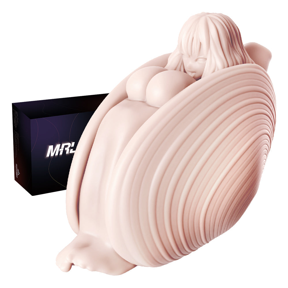 Adult Silicone Bust with Ruffled Shell & Female Figurine - Unique Erotic Art Toy for Pleasure & Collection