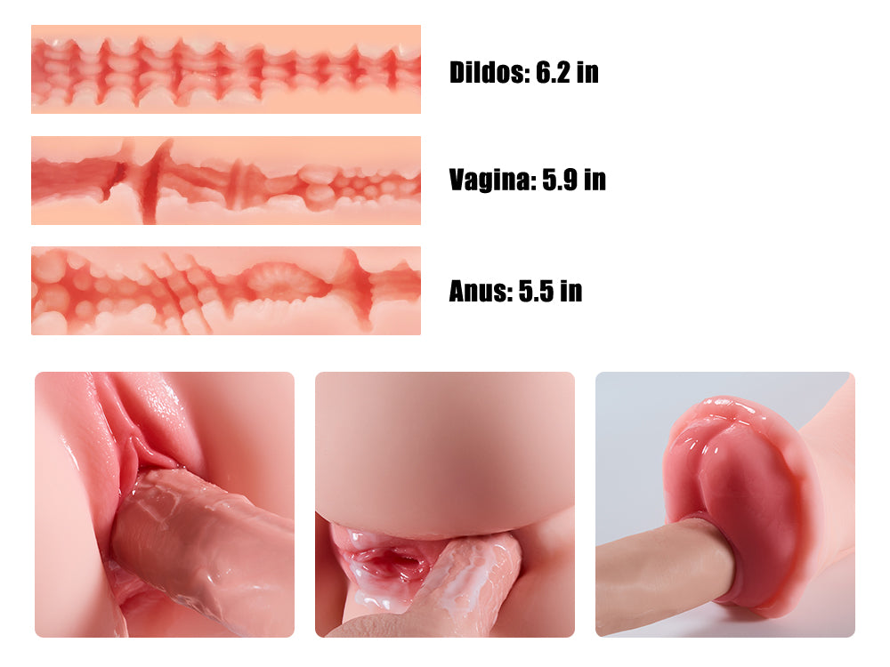 Realistischer weiblicher Torso aus Silikon mit Brüsten und Penisschaft – Lustpuppe für Erwachsene für den intimen Gebrauch und Fantasiespiele