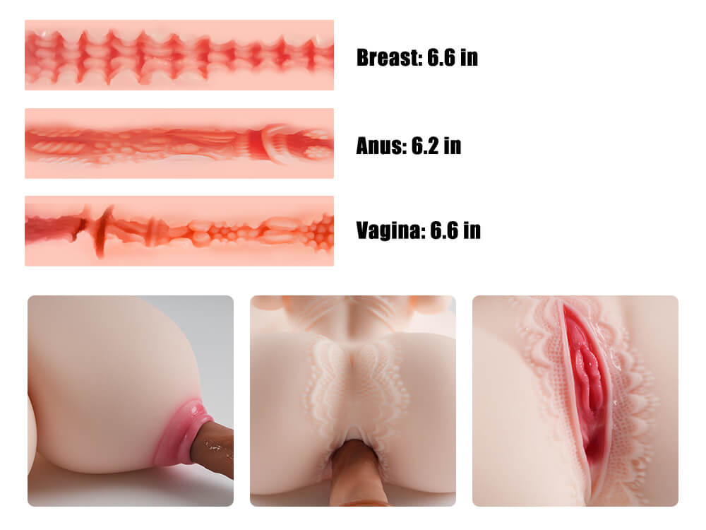 Adult Realistic Silicone Doll with Large Breasts, Flesh Tone, and Detailed Features – Erotic Pleasure Toy for Adults