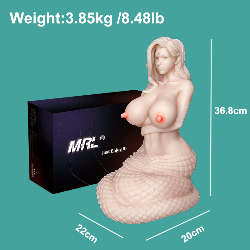 "Big Mermaid Female Figurine, Large Bust, Mermaid Tail, Realistic Nude Decorative Statue, Unique Grown-up Bedroom or Office Art"