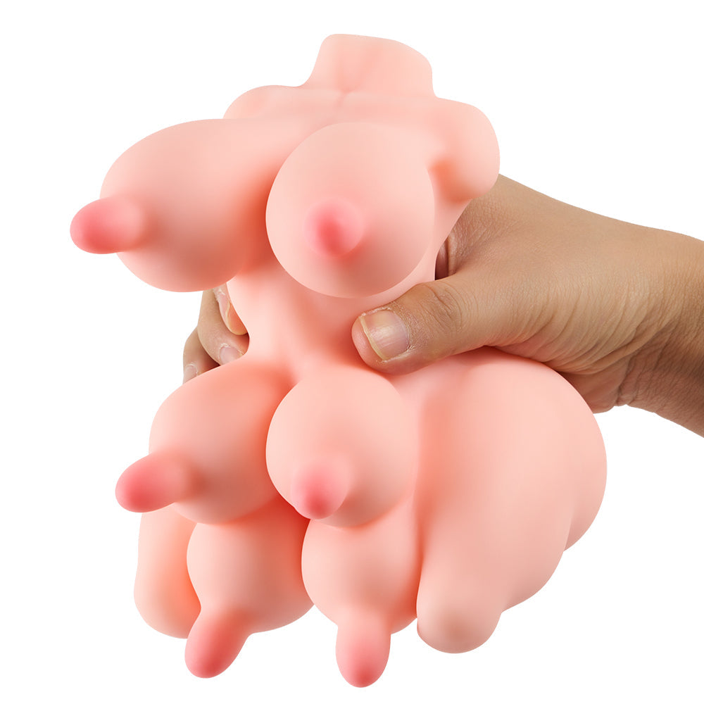 Mini Cow Girl: Mini-Liebespuppen, sechs Brüste, männliche Masturbation, Hentai-Taschenmuschis